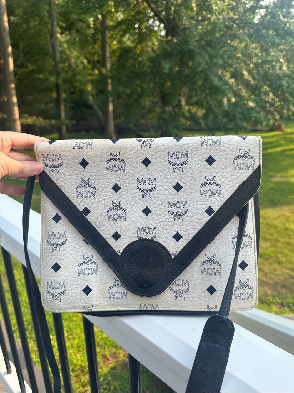 Vintage MCM Cognac Visetos Envelope Crossbody